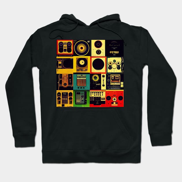 Records Tile Hoodie by orange-teal